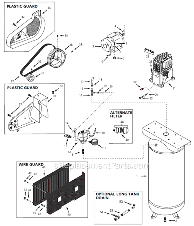 Page A Diagram and Parts List for VT632000 2002 Campbell Hausfeld Compressor